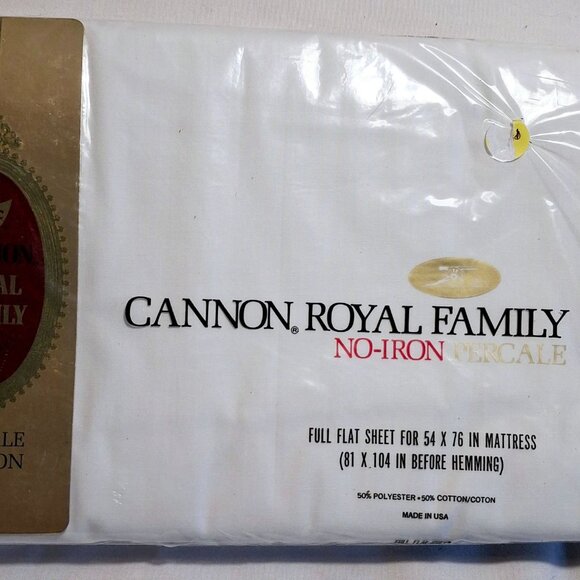 Cannon Royal Family No-Iron Percale Full Flat Sheet Set - Picture 4 of 6
